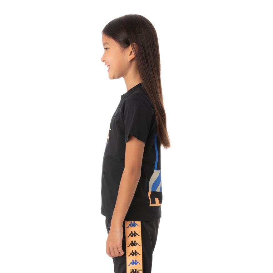 Kappa Kids Authentic Molongio T-Shirt Black 408H4N776 - Kappa Trainers UK