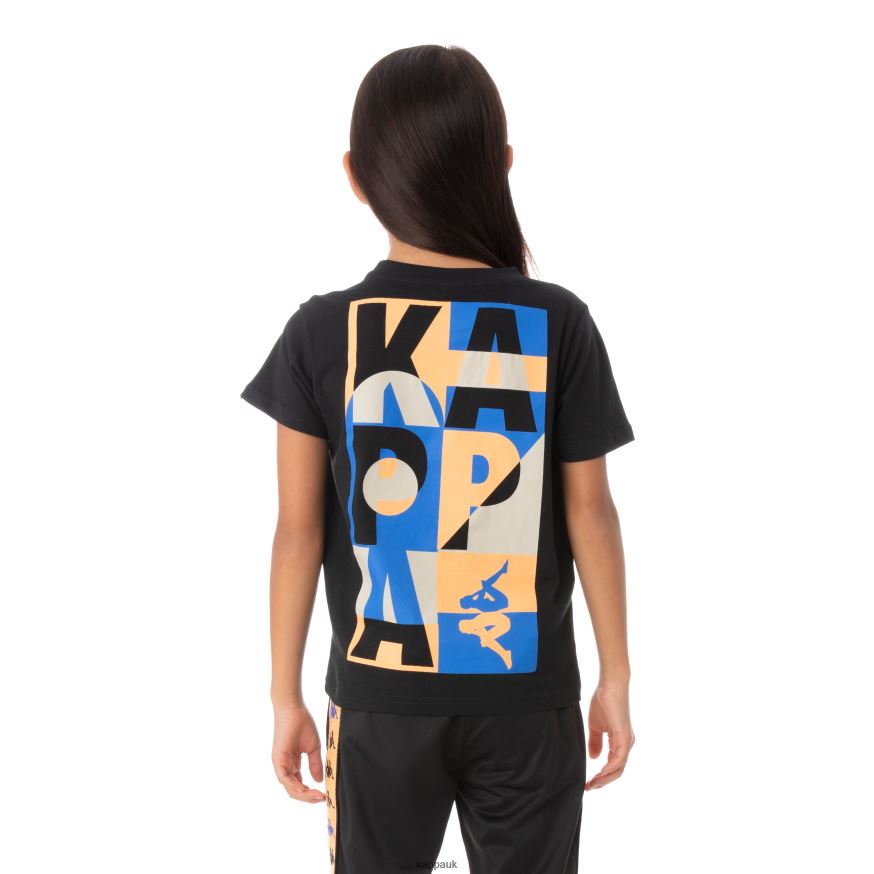 Kappa Kids Authentic Molongio T-Shirt Black 408H4N776 - Kappa Trainers UK