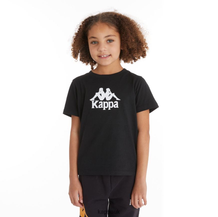 Kappa Kids Authentic Molongio T-Shirt Black Smoke Light Orange 408H4N721 - Kappa UK