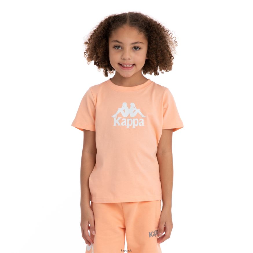 Kappa Kids Authentic Molongio T-Shirt Peach 408H4N719 - Kappa Trainers UK