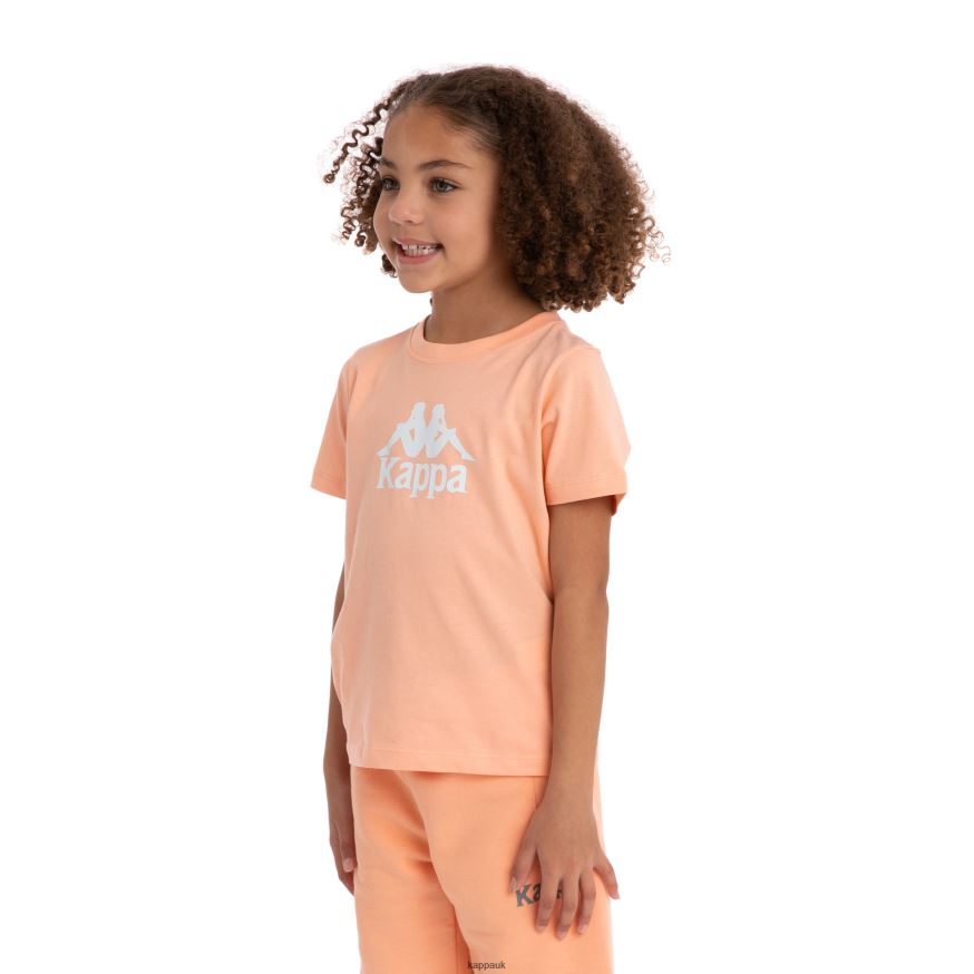 Kappa Kids Authentic Molongio T-Shirt Peach 408H4N719 - Kappa Trainers UK