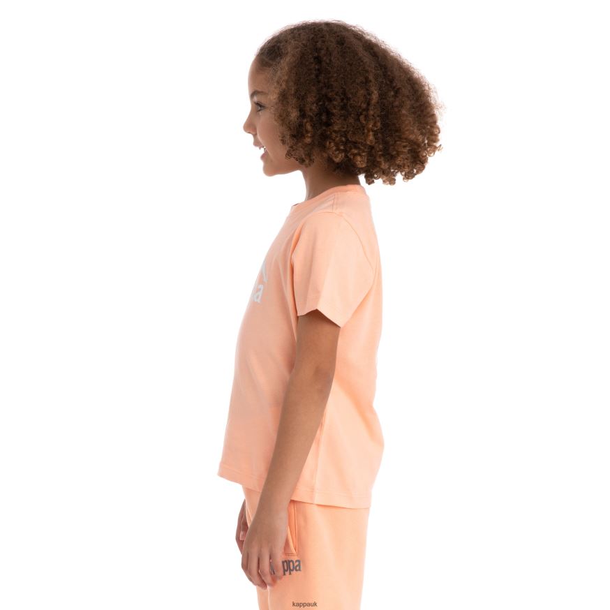 Kappa Kids Authentic Molongio T-Shirt Peach 408H4N719 - Kappa Trainers UK