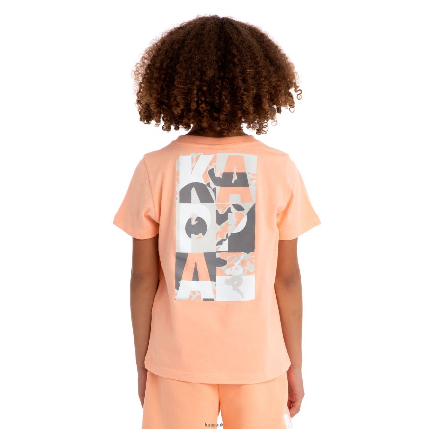Kappa Kids Authentic Molongio T-Shirt Peach 408H4N719 - Kappa Trainers UK