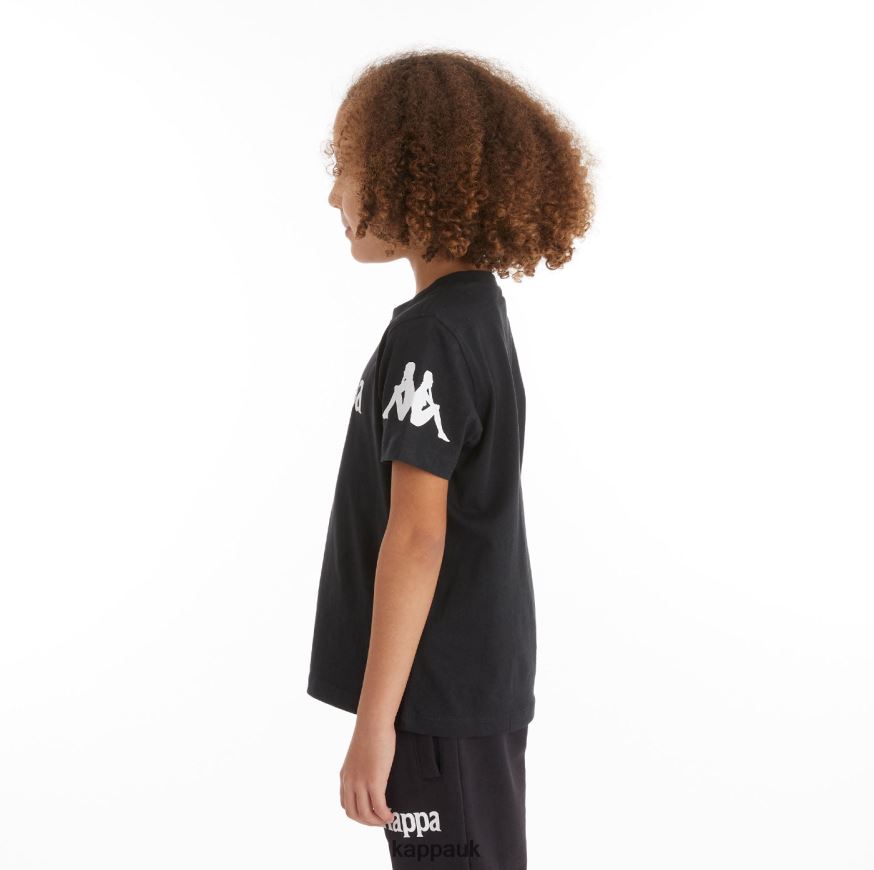 Kappa Kids Authentic Paroo T-Shirt Black Smoke 408H4N726 - Kappa Tracksuit UK