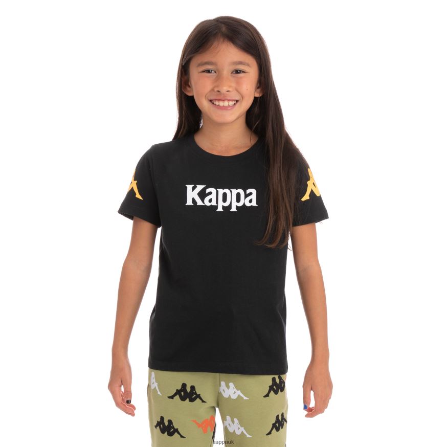 Kappa Kids Authentic Paroo T-Shirt Black Smoke 408H4N758 - Kappa Trainers UK