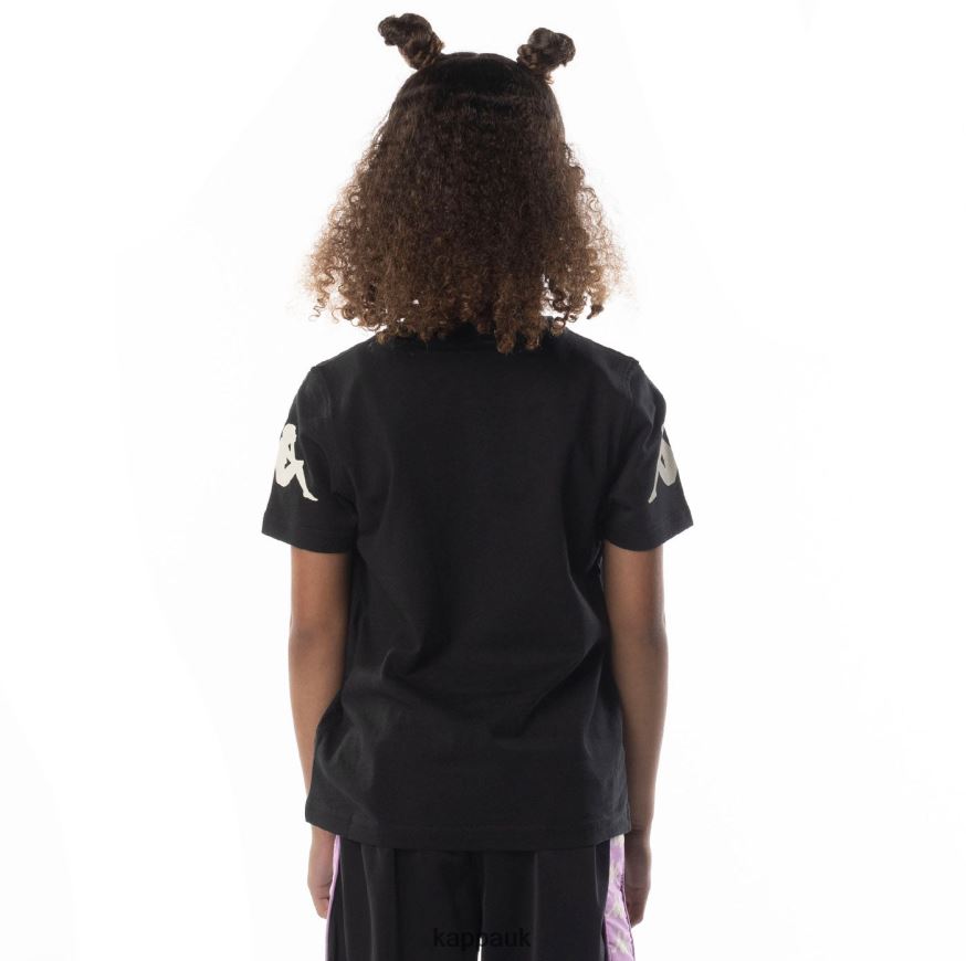 Kappa Kids Authentic Paroo T-Shirt Black Smoke Violet 408H4N690 - Kappa Tracksuit UK