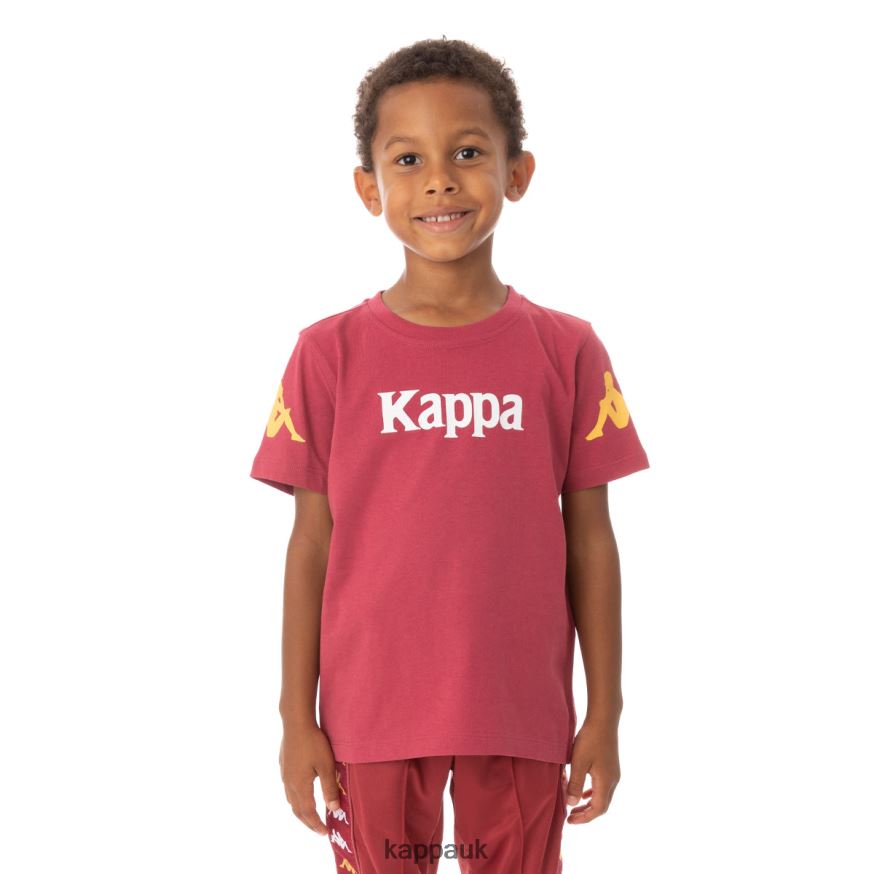 Kappa Kids Authentic Paroo T-Shirt Burgundy 408H4N757 - Kappa UK