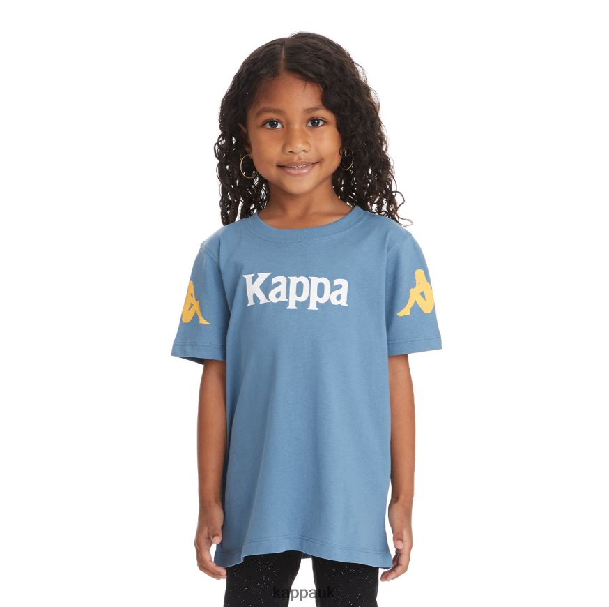 Kappa Kids Authentic Paroo T-Shirt Light Blue 408H4N756 - Kappa Tracksuit UK