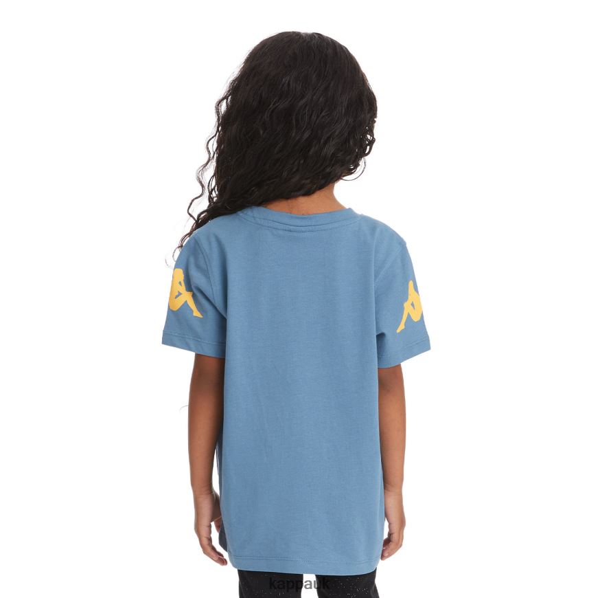 Kappa Kids Authentic Paroo T-Shirt Light Blue 408H4N756 - Kappa Tracksuit UK