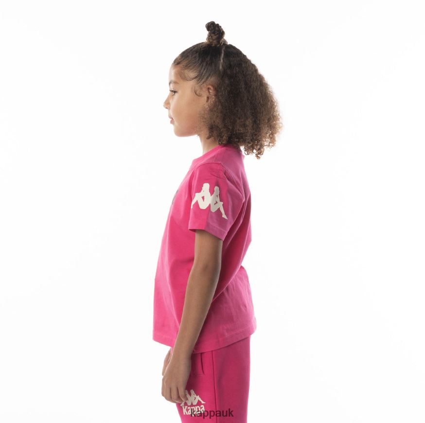 Kappa Kids Authentic Paroo T-Shirt Pink Black 408H4N689 - Kappa Trainers UK