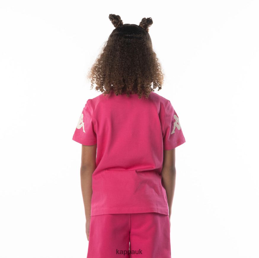 Kappa Kids Authentic Paroo T-Shirt Pink Black 408H4N689 - Kappa Trainers UK