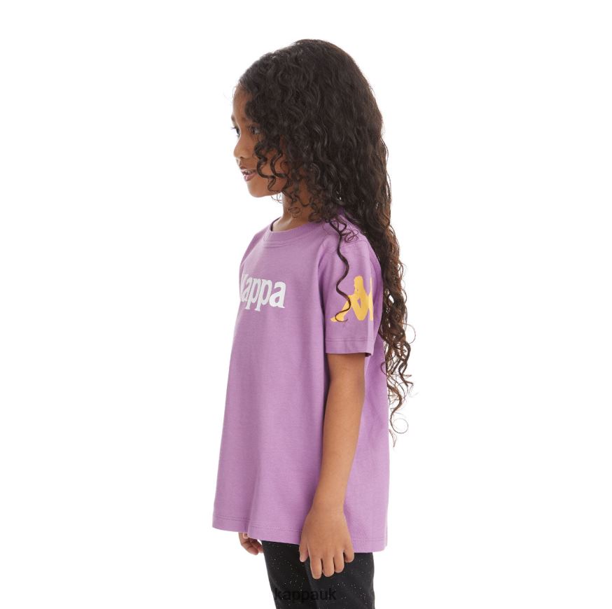Kappa Kids Authentic Paroo T-Shirt Violet Lavender 408H4N741 - Kappa Tracksuit UK