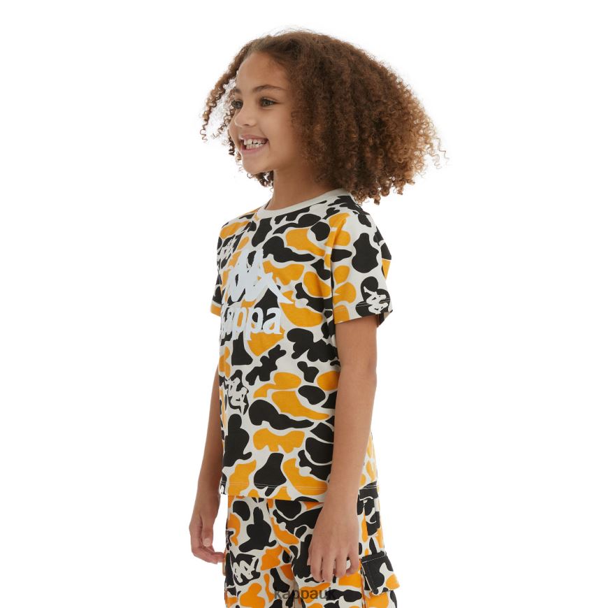 Kappa Kids Authentic Pyllo T-Shirt Black Smoke Light Orange 408H4N724 - Kappa UK