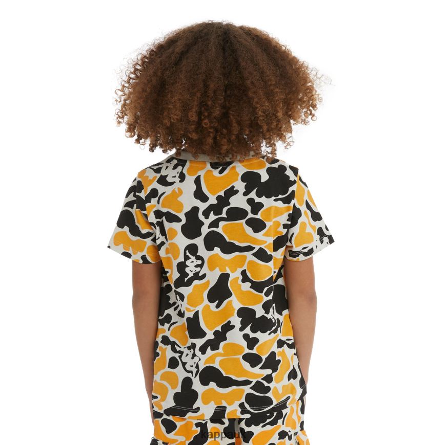 Kappa Kids Authentic Pyllo T-Shirt Black Smoke Light Orange 408H4N724 - Kappa UK