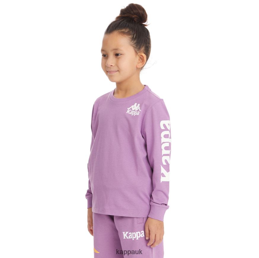 Kappa Kids Authentic Ruiz 2 T-Shirt Violet Lavender 408H4N743 - Kappa Trainers UK