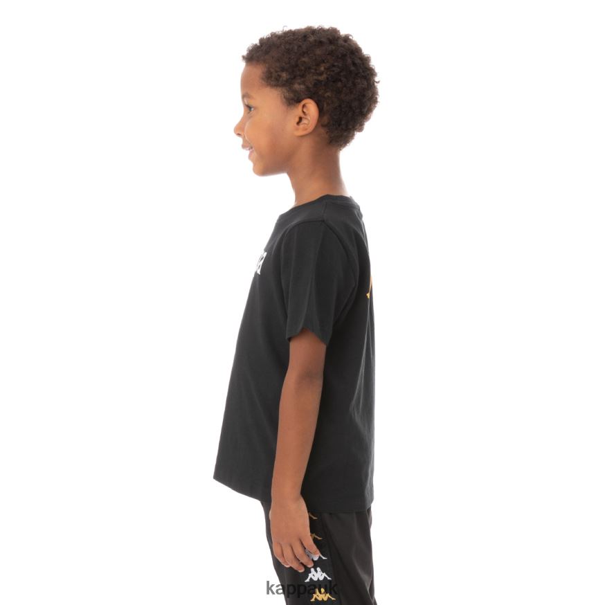 Kappa Kids Authentic Runis T-Shirt Black Smoke 408H4N759 - Kappa Tracksuit UK