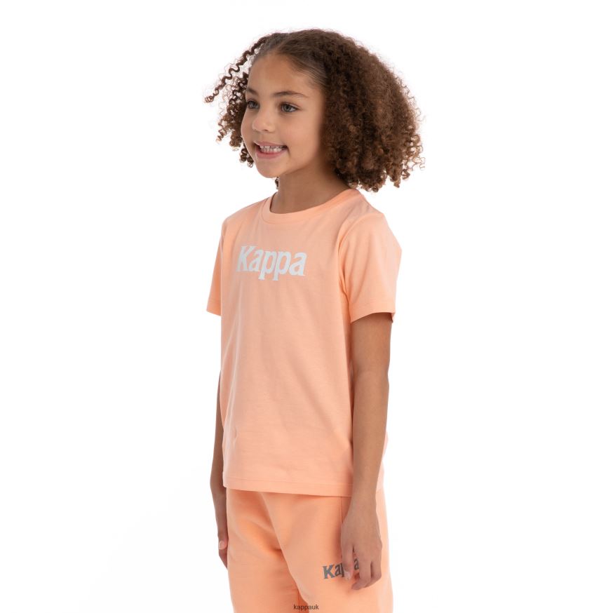 Kappa Kids Authentic Runis T-Shirt Peach white 408H4N727 - Kappa UK
