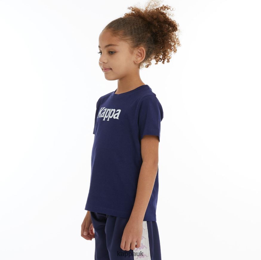 Kappa Kids Authentic Runis T-Shirt navy white 408H4N728 - Kappa Trainers UK