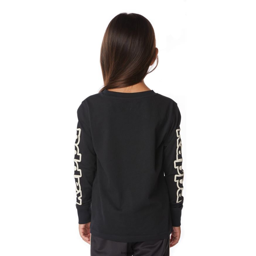 Kappa Kids Logo Aby T-Shirt Black Smoke 408H4N656 - Kappa Trainers UK