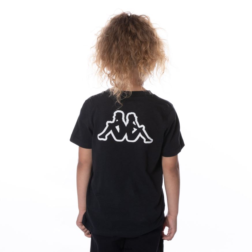Kappa Kids Logo Cabal T-Shirt Black Smoke 408H4N655 - Kappa UK