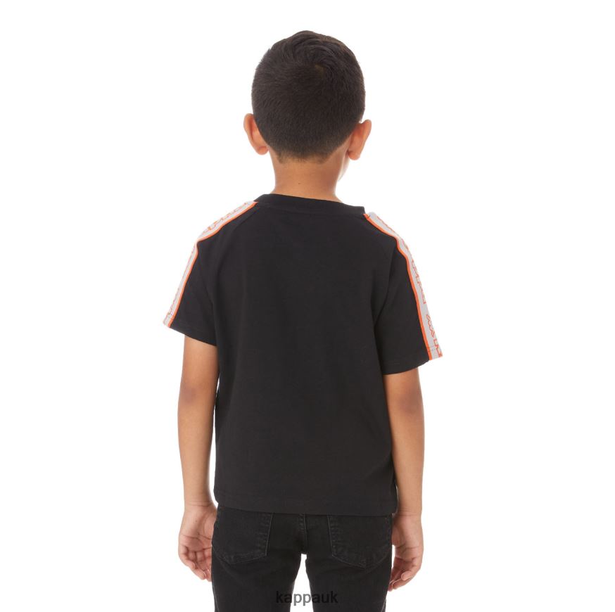Kappa Kids Logo Tape Avirec 2 T-Shirt Black 408H4N771 - Kappa Tracksuit UK