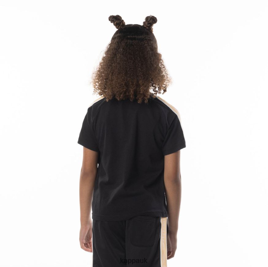 Kappa Kids Logo Tape Avirec 2 T-Shirt Black Smoke Orange 408H4N685 - Kappa UK
