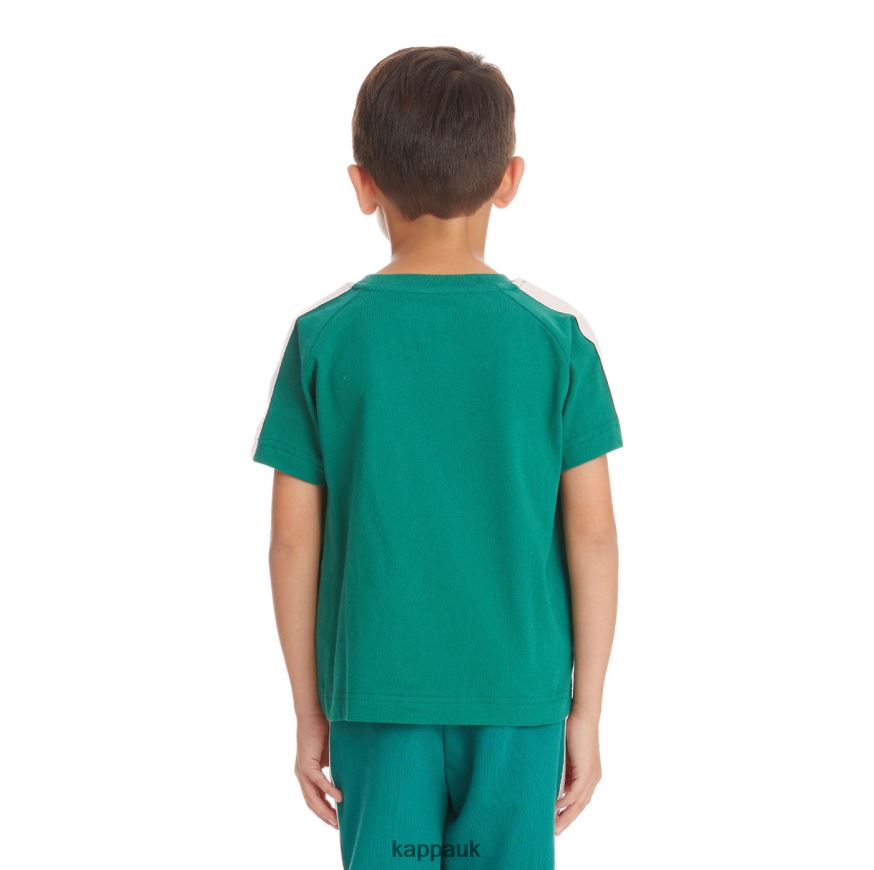 Kappa Kids Logo Tape Avirec 2 T-Shirt Dark Green 408H4N751 - Kappa UK