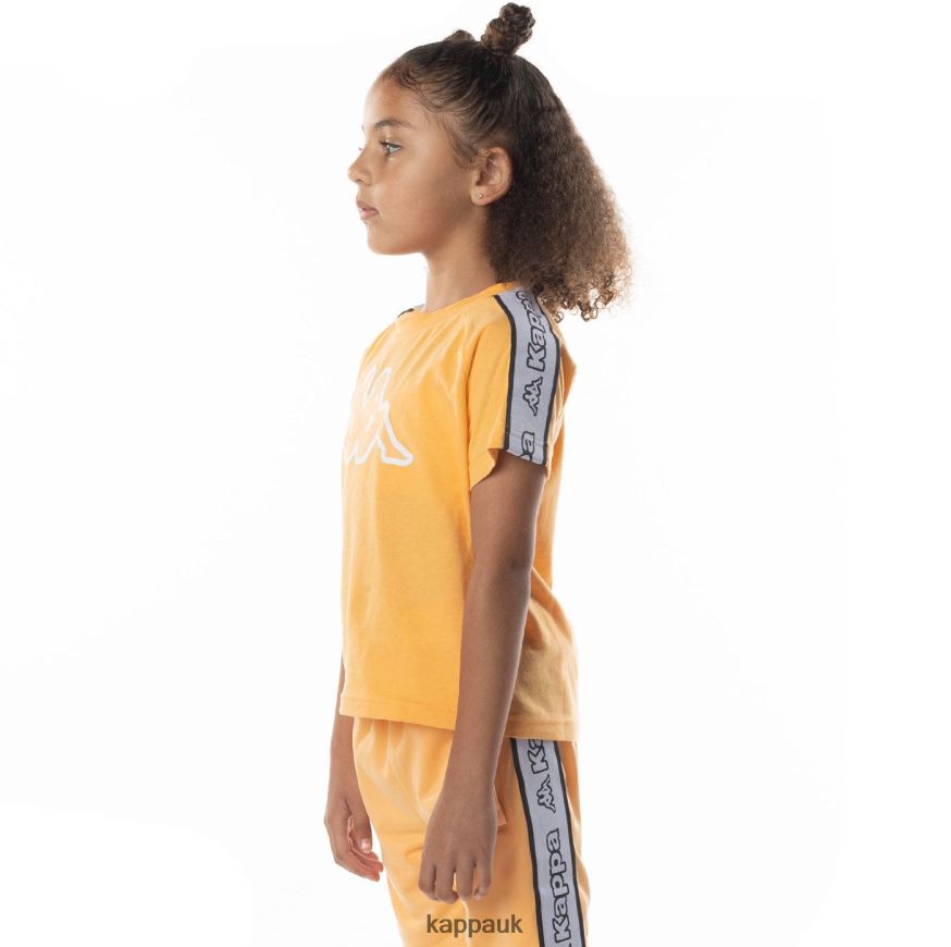 Kappa Kids Logo Tape Avirec 2 T-Shirt Light Orange 408H4N684 - Kappa Tracksuit UK