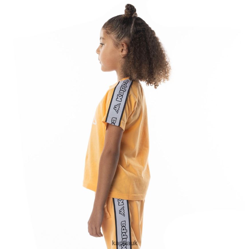 Kappa Kids Logo Tape Avirec 2 T-Shirt Light Orange 408H4N684 - Kappa Tracksuit UK