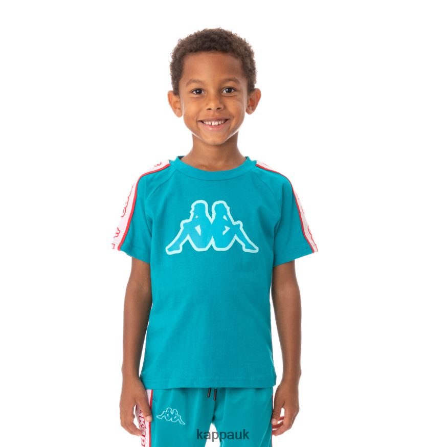 Kappa Kids Logo Tape Avirec 2 T-Shirt Peacock 408H4N769 - Kappa UK