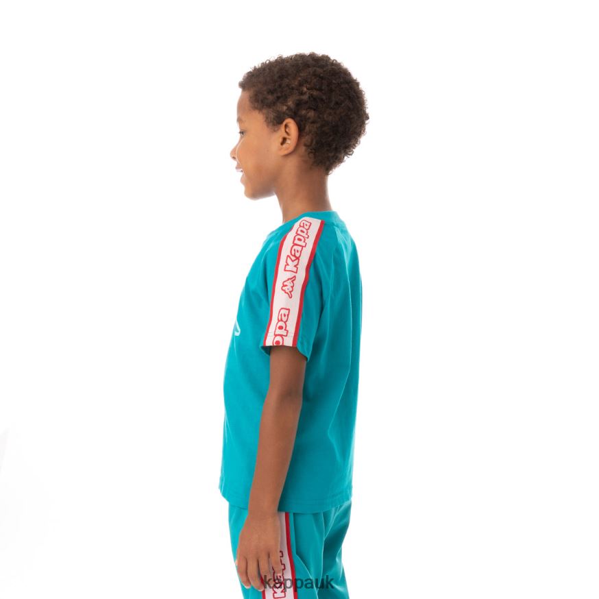 Kappa Kids Logo Tape Avirec 2 T-Shirt Peacock 408H4N769 - Kappa UK