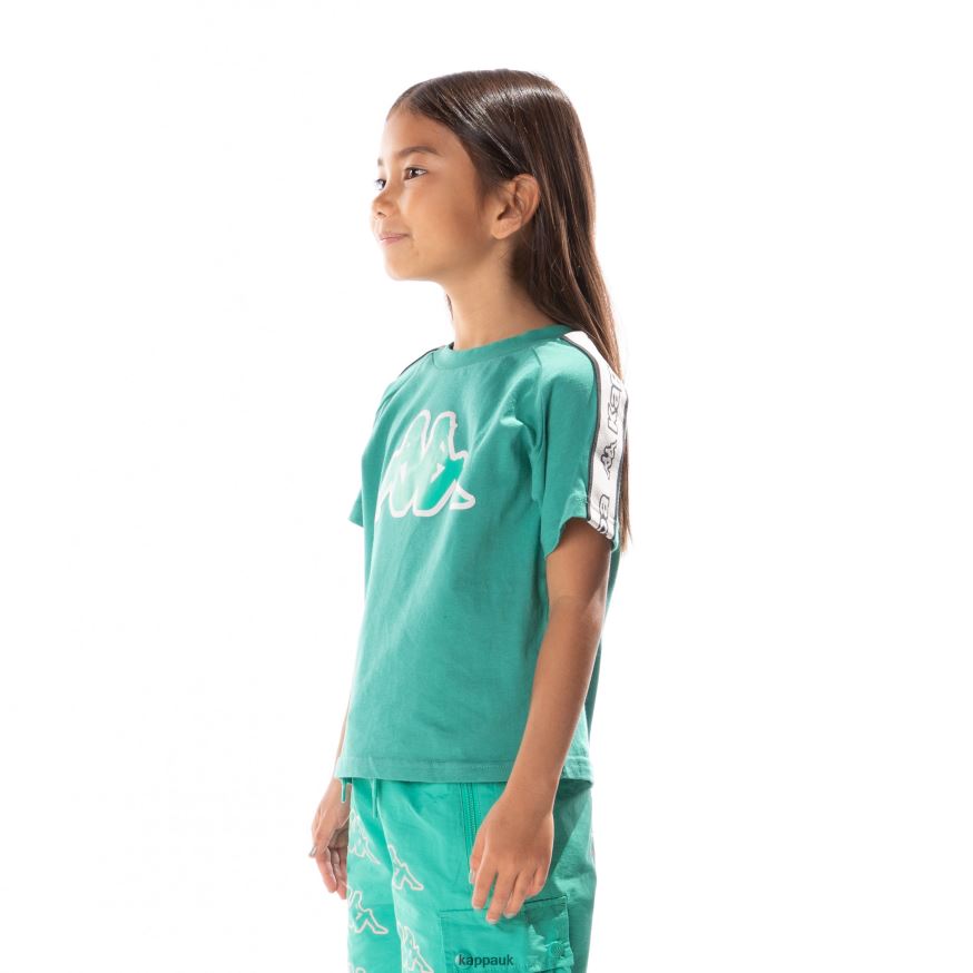 Kappa Kids Logo Tape Avirec 2 T-Shirt Teal 408H4N682 - Kappa UK