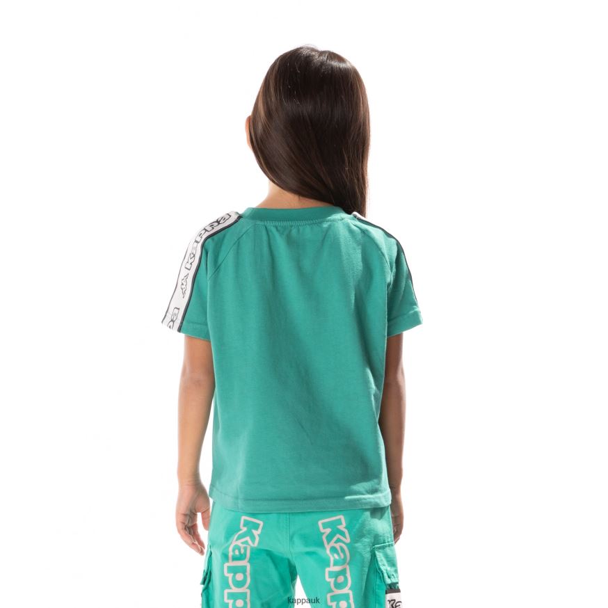Kappa Kids Logo Tape Avirec 2 T-Shirt Teal 408H4N682 - Kappa UK
