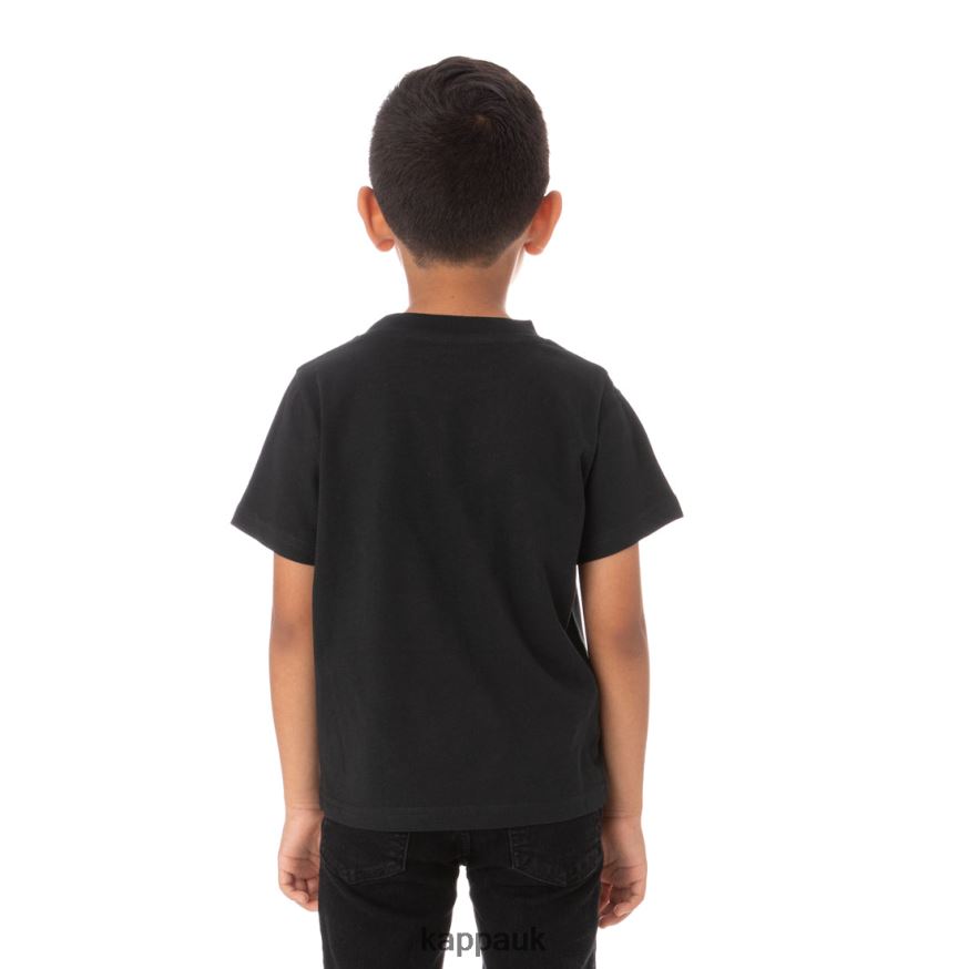 Kappa Kids Logo Tape Bant T-Shirt Black 408H4N768 - Kappa Tracksuit UK