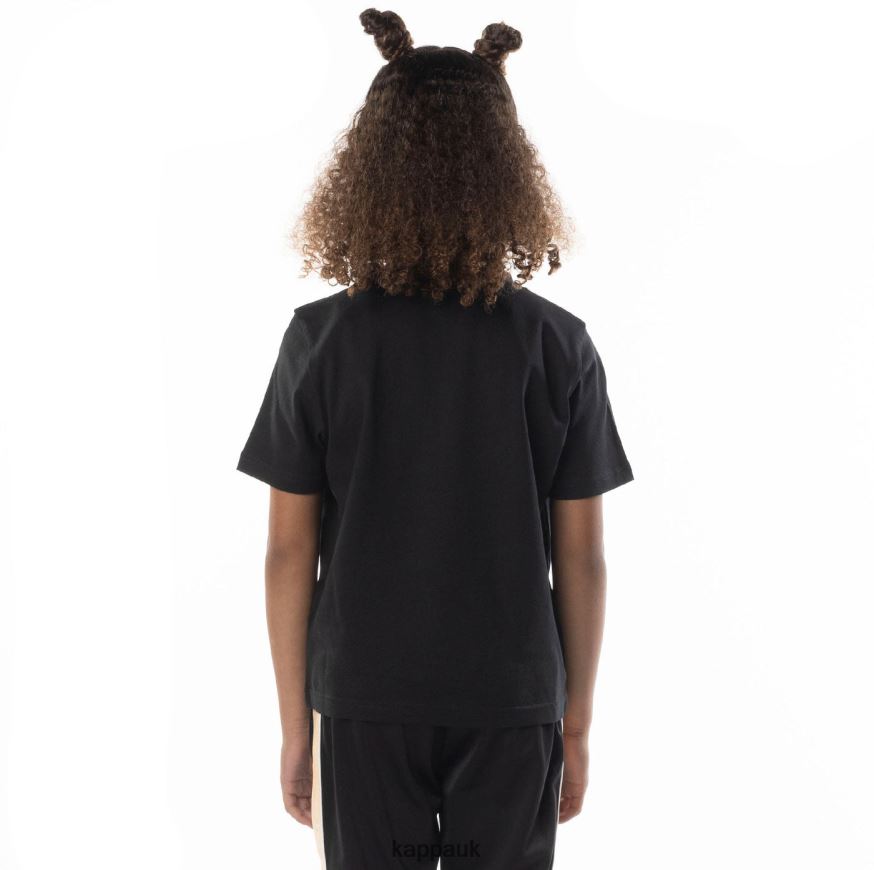 Kappa Kids Logo Tape Bant T-Shirt Black Smoke Orange 408H4N676 - Kappa UK