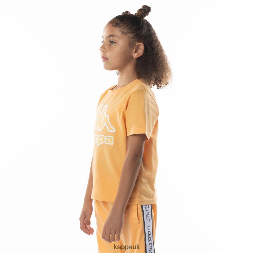 Kappa Kids Logo Tape Bant T-Shirt Light Orange 408H4N675 - Kappa Tracksuit UK
