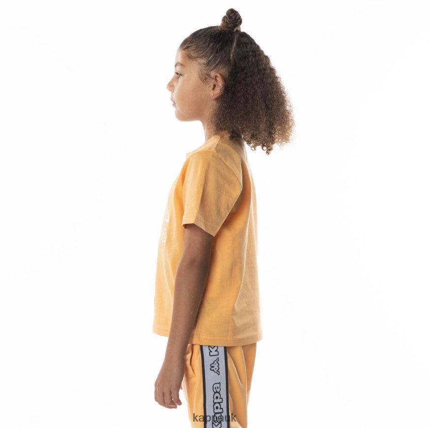 Kappa Kids Logo Tape Bant T-Shirt Light Orange 408H4N675 - Kappa Tracksuit UK