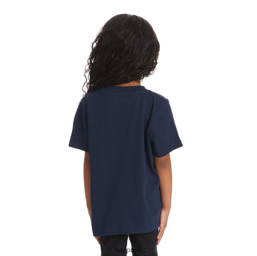 Kappa Kids Logo Tape Bant T-Shirt Navy 408H4N750 - Kappa Tracksuit UK