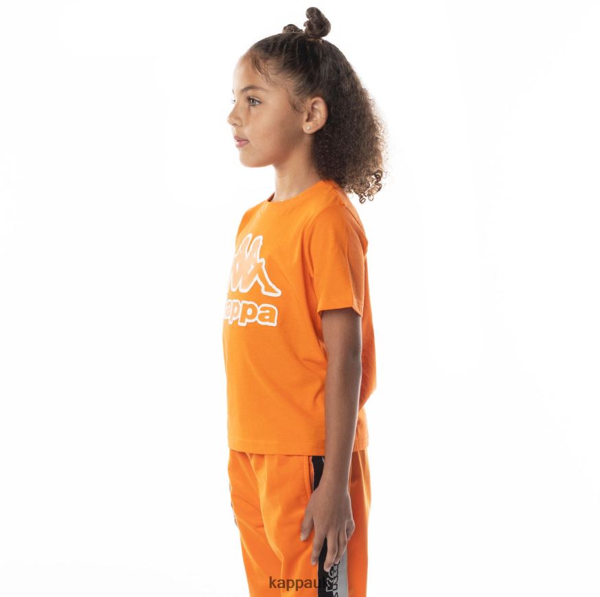Kappa Kids Logo Tape Bant T-Shirt Orange 408H4N709 - Kappa UK