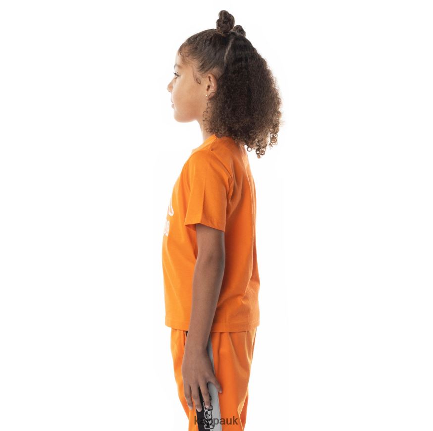 Kappa Kids Logo Tape Bant T-Shirt Orange 408H4N709 - Kappa UK