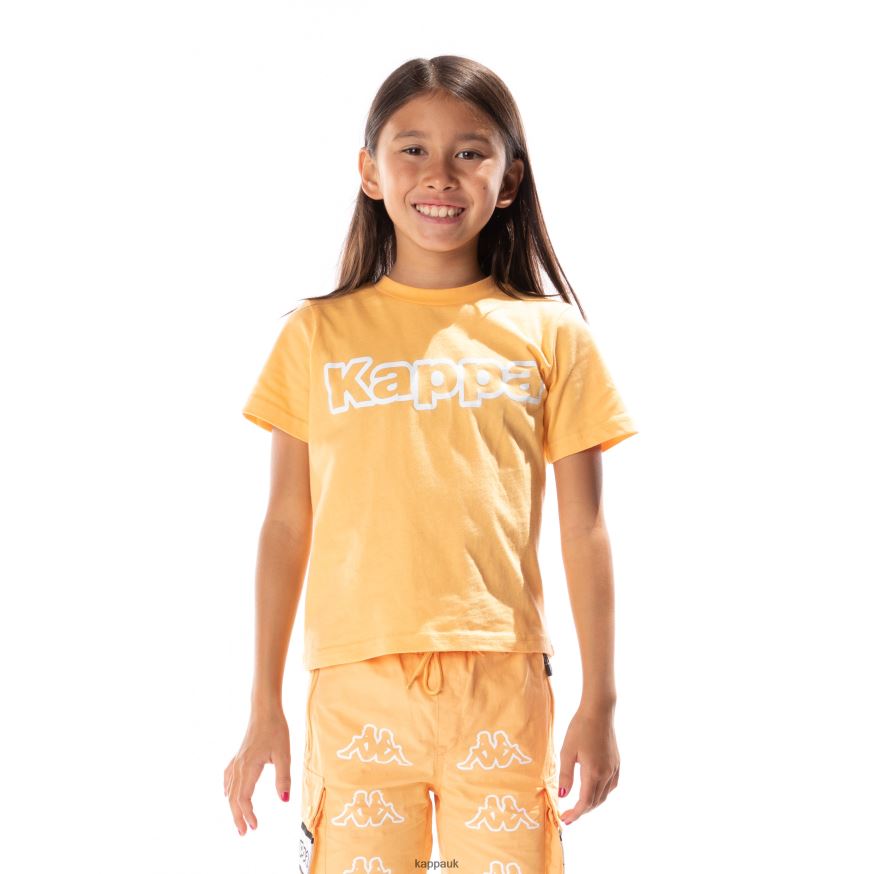 Kappa Kids Logo Tape Erco T-Shirt Light Orange 408H4N680 - Kappa Trainers UK