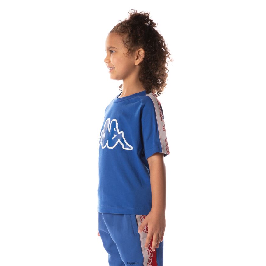 Kappa Logo Tape Davirec T-Shirt Blue 408H4N714 - Kappa Tracksuit UK