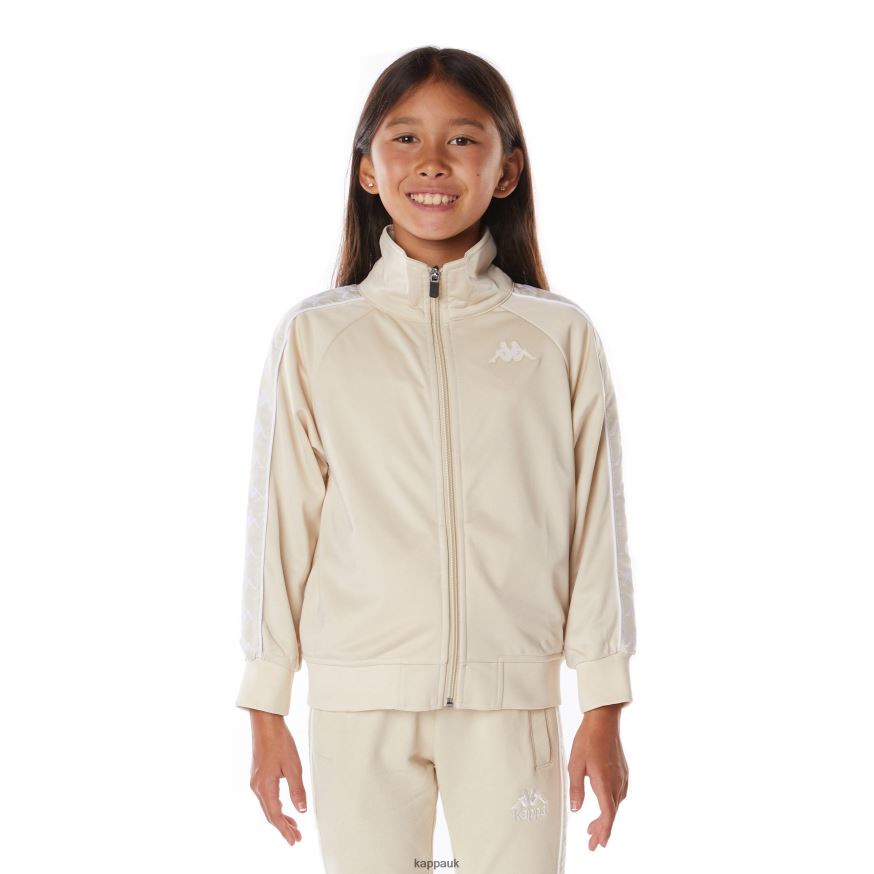 Kappa Kids 222 Banda Anniston Track Jacket Beige White 408H4N406 - Kappa UK