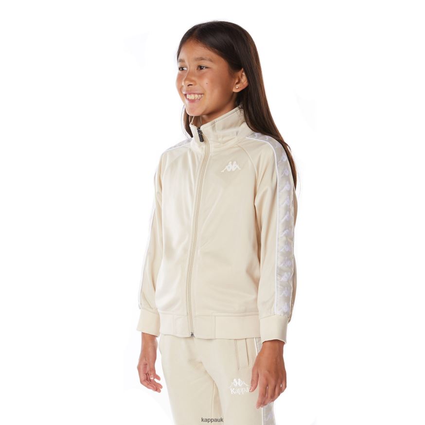 Kappa Kids 222 Banda Anniston Track Jacket Beige White 408H4N406 - Kappa UK