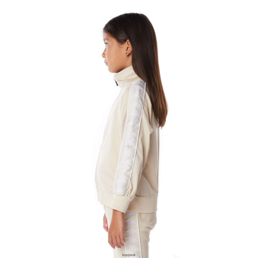Kappa Kids 222 Banda Anniston Track Jacket Beige White 408H4N406 - Kappa UK