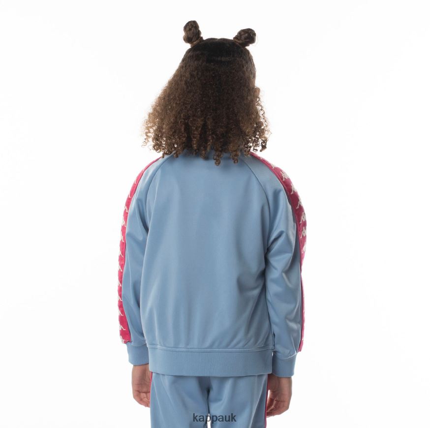 Kappa Kids 222 Banda Anniston Track Jacket Light Blue Pink 408H4N411 - Kappa Tracksuit UK