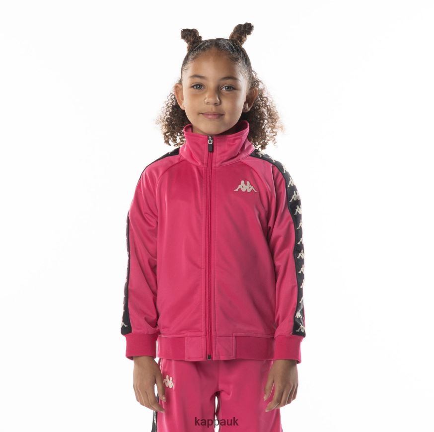 Kappa Kids 222 Banda Anniston Track Jacket Pink Black 408H4N412 - Kappa UK