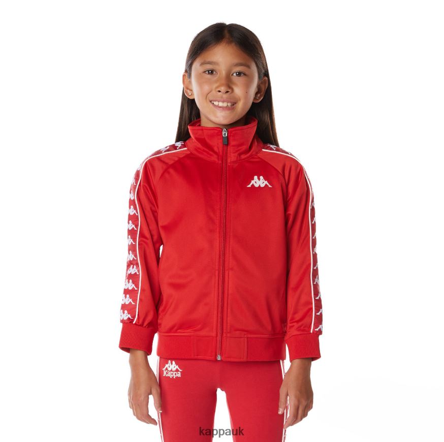 Kappa Kids 222 Banda Anniston Track Jacket Red White 408H4N407 - Kappa Trainers UK