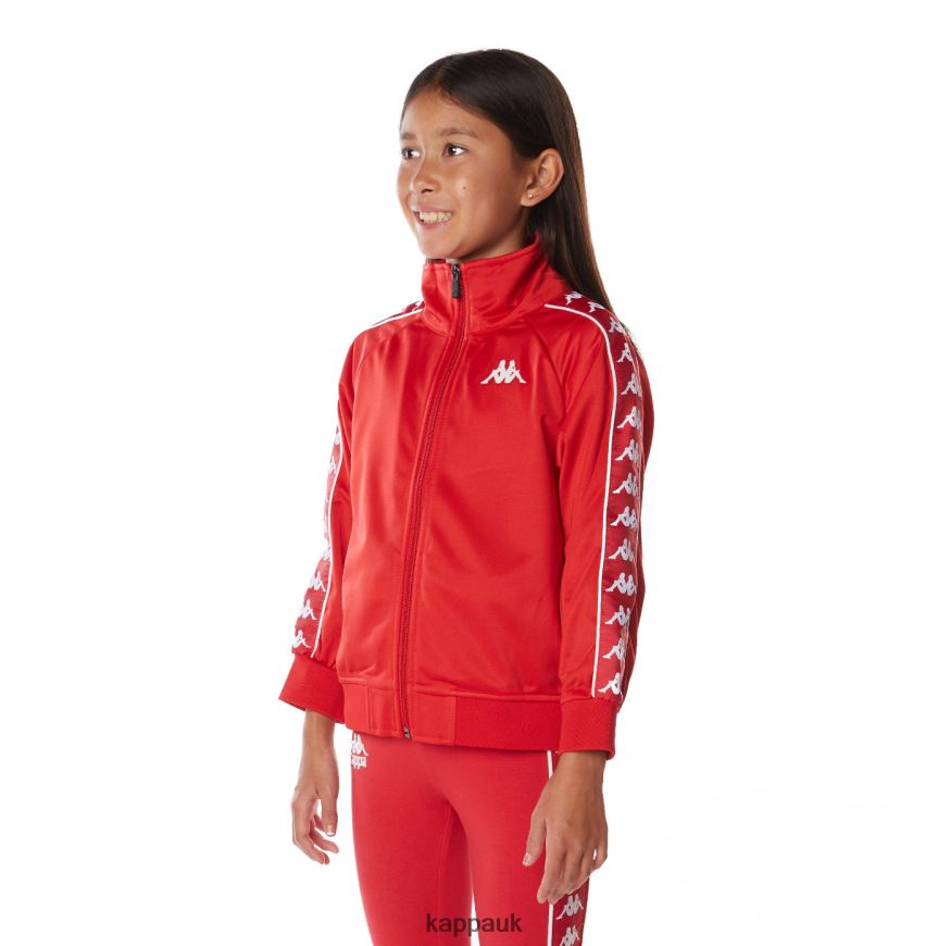 Kappa Kids 222 Banda Anniston Track Jacket Red White 408H4N407 - Kappa Trainers UK