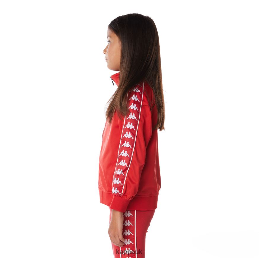 Kappa Kids 222 Banda Anniston Track Jacket Red White 408H4N407 - Kappa Trainers UK